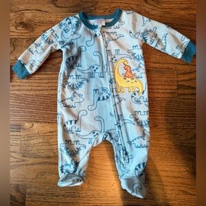 Fleece Dinosaur Print Blue Kids One Piece